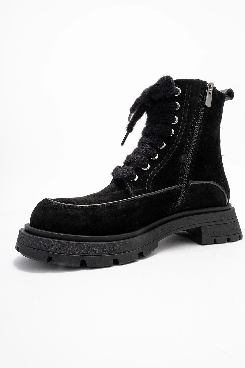 Forever & Always Shoes Mina Leather Combat Boot (Women)