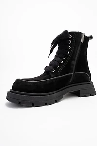 Forever & Always Shoes Mina Leather Combat Boot (Women)