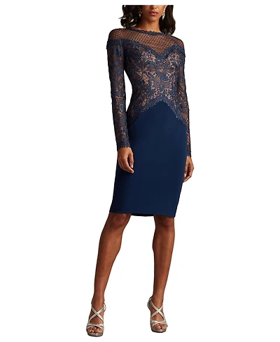 Tadashi Shoji Women's Lisette Embroidered Illusion Dress