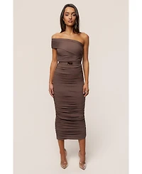 Jluxlabel Women's Opulent Ruched Midi Dress