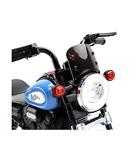 Bruce & Shark Dual 6V Kids Ride-On Motorcycle, 3-Wheel Toy with Forward/Reverse Sounds for Ages 1-5