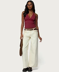 Edikted Women's Ginny Mixed Polka Dot Halter Top