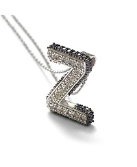 Suzy Levian New York Sterling Silver Sapphire 3-d Letter "Z" Initial Pendant