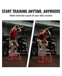 Sugift 12" Steel Plyo Jump Box Agility Training Platform Red