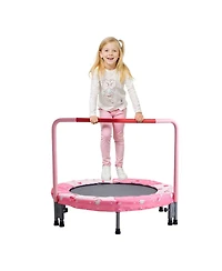 Sugift 36" Kids Trampoline Foldable Indoor Outdoor Mini Trampoline with Handle Red