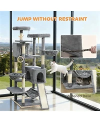 Aostirmotor 69" Multi-Level Cat Tower in Dark Gray