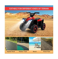 Bruce & Shark 12V Kids Electric Ride-On Car, Atv Style with Led Light, Music & Safety Belt