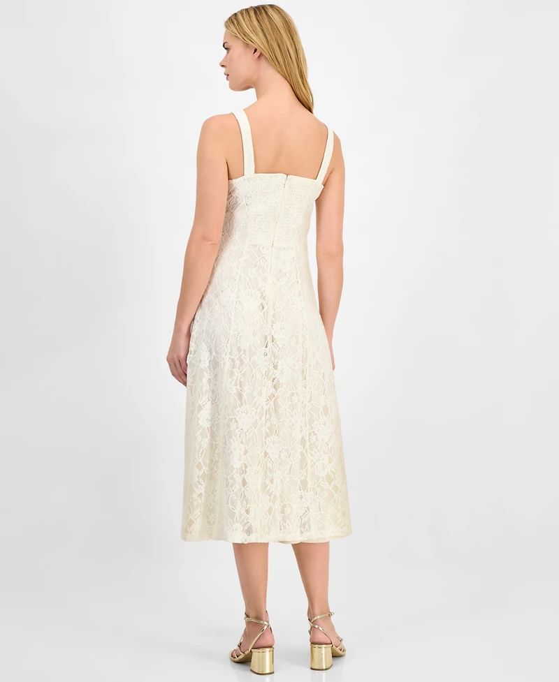 14th Place Juniors' Lace Midi Dress