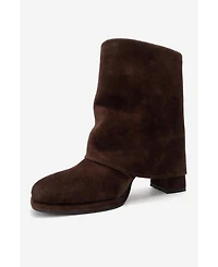 Forever & Always Shoes Women's Lore Leather Block Heel Boot