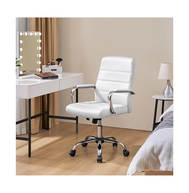Yaheetech Mid-Back Office Chair Pu Leather Executive