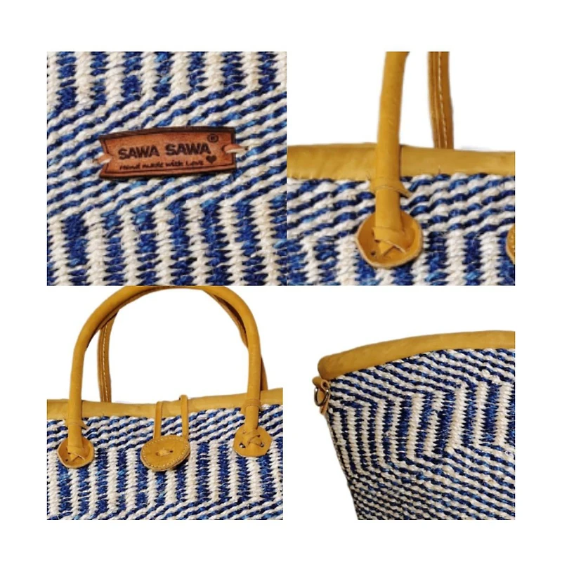 Ripples of Nourishment Handmade Sisal Straw Basket Tote Bag