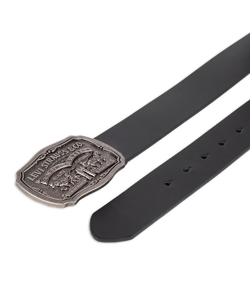 Levi's Leather Men's Belt with Plaque Buckle