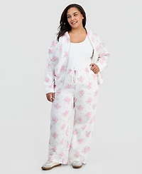 Planet Gold Trendy Plus Printed Zip-Front Hoodie