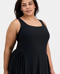 Derek Heart Trendy Plus Sleeveless Scoop-Neck Dress