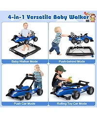 Slickblue Toddler 4-in-1 Push Walker Activity Center Height Adjustable with Music