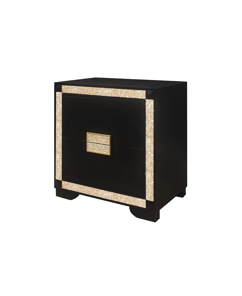 Slickblue 2-Drawer Nightstand with Faux Crystal Accents Bedside Table For Bedroom