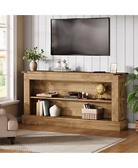 Tribesigns 63-Inch Long Console Table for Entryway, Narrow Farmhouse Sofa with Shelves