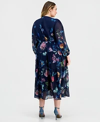 Robbie Bee Plus Tiered Chiffon Dress