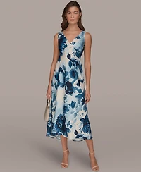 Donna Karan New York Women's V-Neck Midi Dress