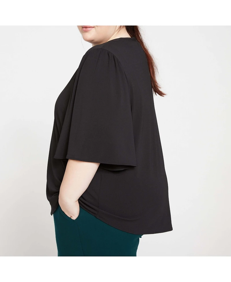 Universal Standard Women's Crepe Jersey Capelet Blouse