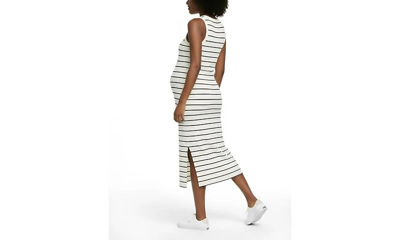 Motherhood Maternity Crew Neck Sleeveless Racerback Midi Dress