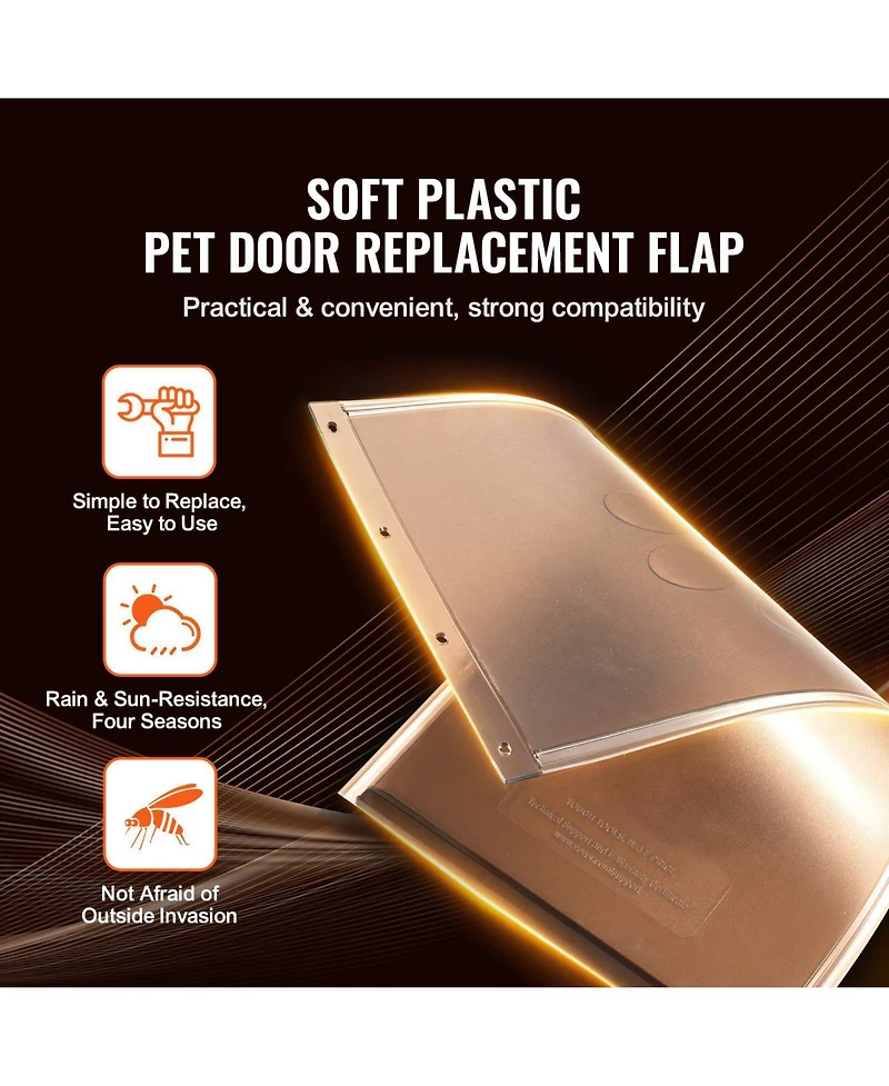 Cozito Weatherproof Pvc Replacement Pet Door Flap, Large