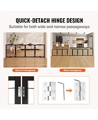Cozito 4-Panel Foldable Freestanding Pet Gate, 96.5" W x 32" H