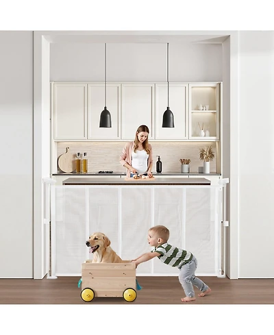 Cozito Retractable Mesh Safety Gate, Extends up to 55", White