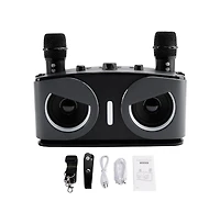 Artudatech 20W Karaoke Speaker System with Voice Changer, 2 Wireless Mics, Bluetooth 5.3 & Aux Tv Connection