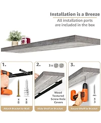 Sorbus 2-Pack 55" Wall Mounted Floating Shelves for Any Room