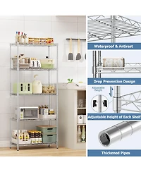 Lovmor 5-Tier 21 in W x 59 in H x 12 in D Height Adjustable Garage Wire Shelving Unit