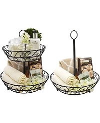 Sorbus 2-Tier Metal Countertop Fruit Basket & Bowl Stand - Stylish Storage for Kitchen & Dining