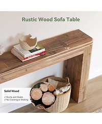 Tribesigns Solid Wood Console Table, 63-Inch Farmhouse Entryway Sofa Table Behind Couch for Living Room Hallway, Foyer