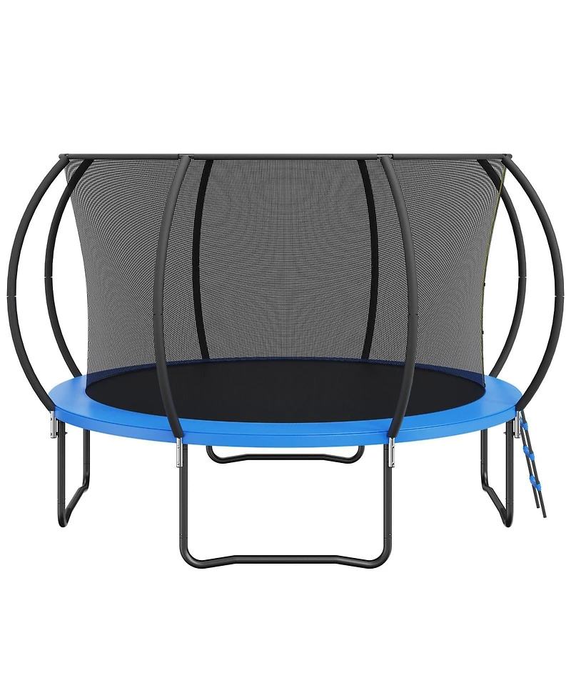 Sugift 12FT Heavy Duty Trampoline with Net Ladder and Curved Poles