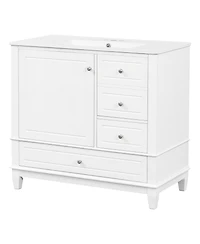 Cesicia 36 in. Freestanding Bathroom Vanity Cabinet with Ceramic Sink