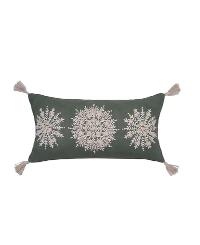 C&F Home Sage Snowflake Throw Pillow, 12" x 24