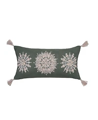 C&F Home Sage Snowflake Throw Pillow, 12" x 24