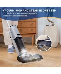 Tineco Go Steam 3-in-1 Floor Washer, Steam-Powered Wet Dry Cleaning, Fast Drying, Self Cleaning