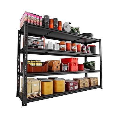 Lovmor 4-Tier 60 in W x 78 in H x 24 in D Adjustable Solid Plate Heavy Duty Metal Shelving Unit