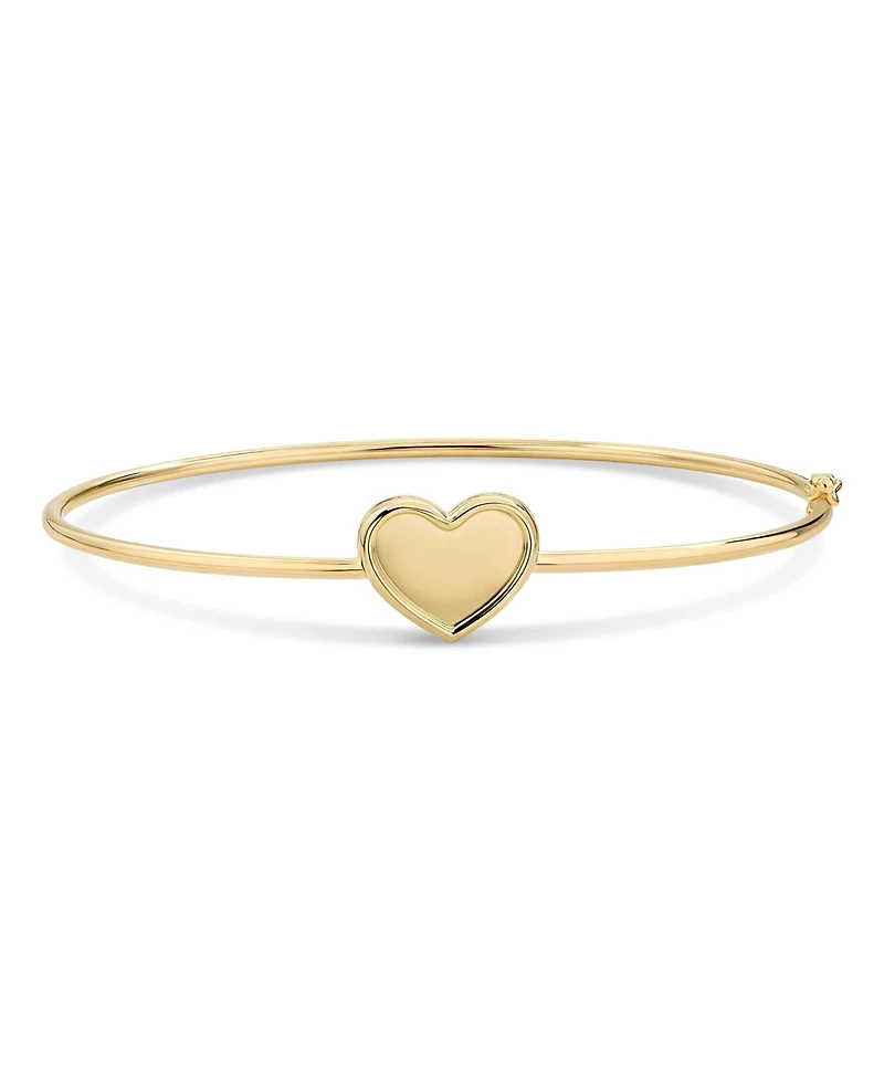 Devata 14K Gold Sweet Heart Bangle Bracelet