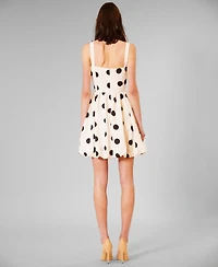 julia jordan Women's Basque Waist Square Neck Short Dress