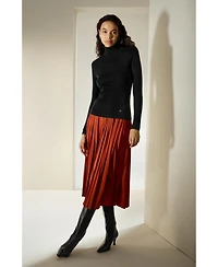 Lilysilk Women's Seamless Silk Knit Turtleneck Sweater