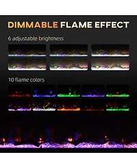 Homcom 36" Recessed or Wall Mounted Electric Fireplace w/ Remote Control