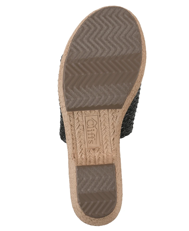 Cliffs by White Mountain Women's Biancia Wedge Slip-On Sandals