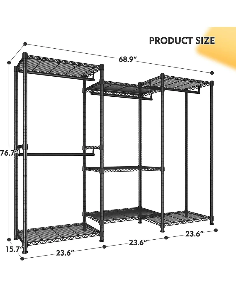 Raybee 900 lbs Load Heavy Duty Freestanding Portable Clothes Rack Closet Organizer