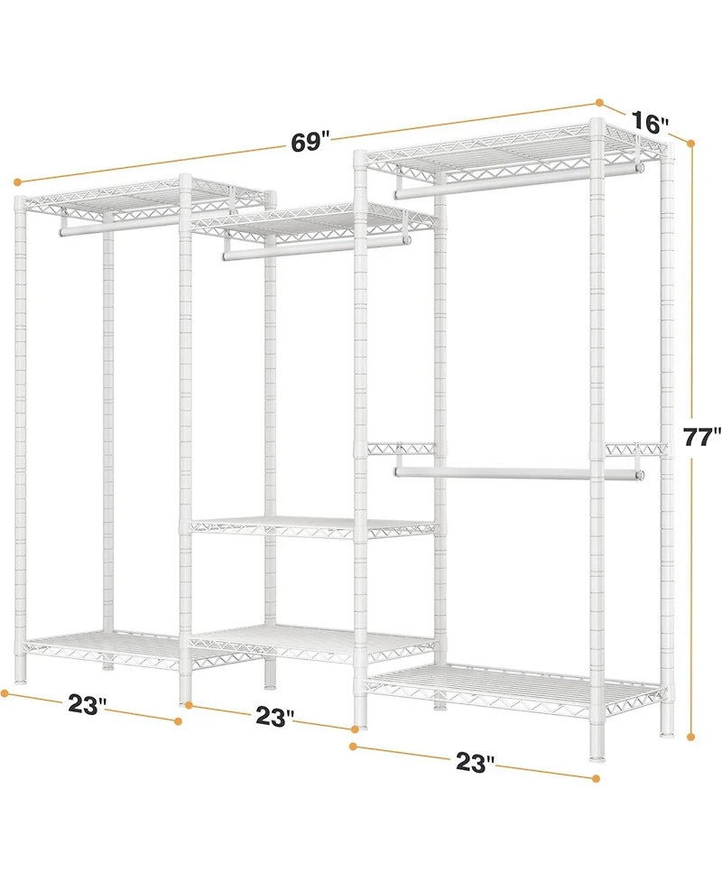 Raybee Heavy Duty Clothes Rack Load 900Lbs, Clothing Rack for Hanging Clothes for Bedroom