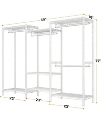 Raybee Heavy Duty Clothes Rack Load 900Lbs, Clothing Rack for Hanging Clothes for Bedroom