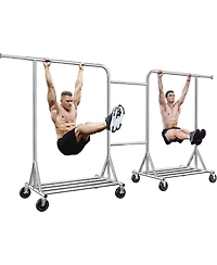 Raybee Heavy-Duty Clothes Rack, 117" W Rolling Rack with Wheels, 600 Lbs Load Capacity, Holds 240+ Clothes, Portable, Adjustable, Garment Rack