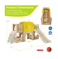 Hongge 7 in 1 Toddler Slide and Climber Set with Basketball Hoop