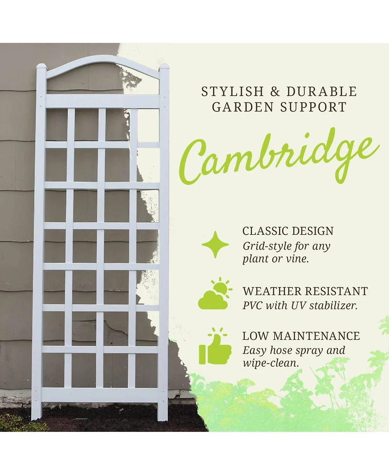 Dura-Trel Cambridge 28 x 75 Inch Pvc Vinyl Outdoor Garden Patio Trellis, White